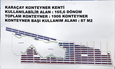 <p><strong>3. </strong>Karaçay  Konteyner Yerleşimi Vaziyet Planı, Osmaniye<strong></strong><br /> 	Fotoğraf: Nil Akdede, Özay Özaydın, 22.02.2023</p>